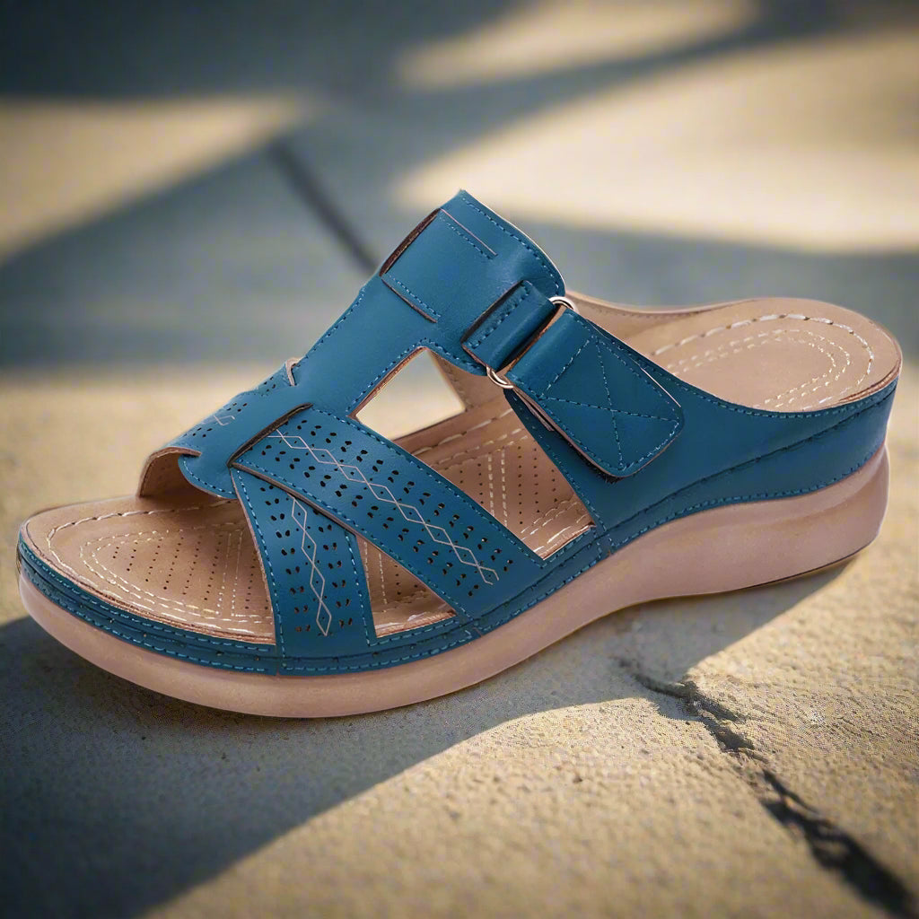 Damen Sommer-Sandalen Klettverschluss Offene Zehen Teilweise Robust