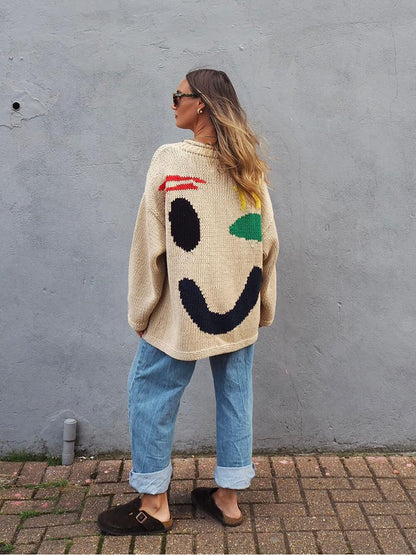 Wohlfühl Strickpullover Damen Kaschmir Beige
