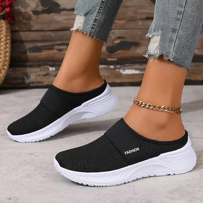 Damen Orthopädische Slip On Schuhe Klettverschluss
