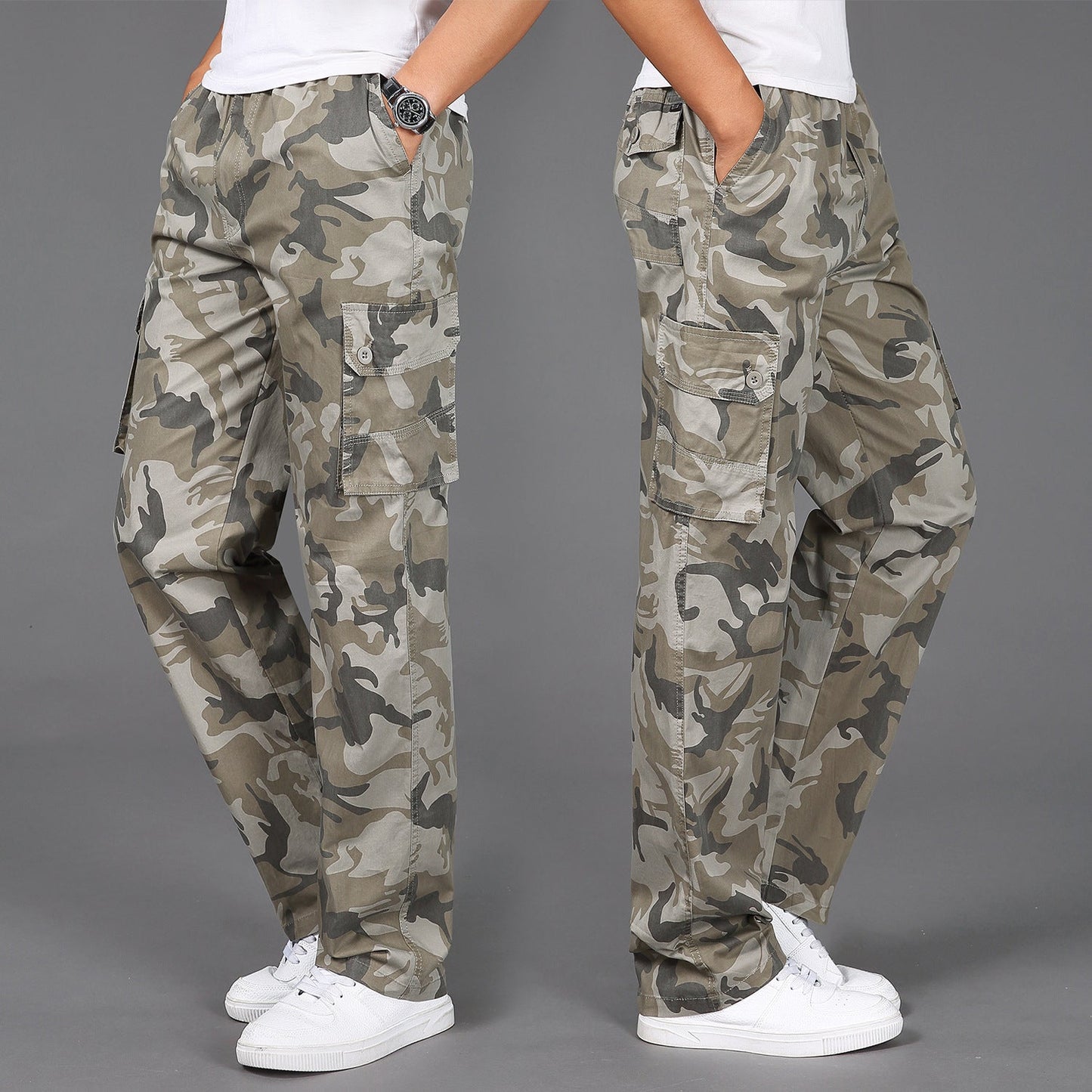 Herren Camo Cargohose Stilvoll Beige - Norvielle