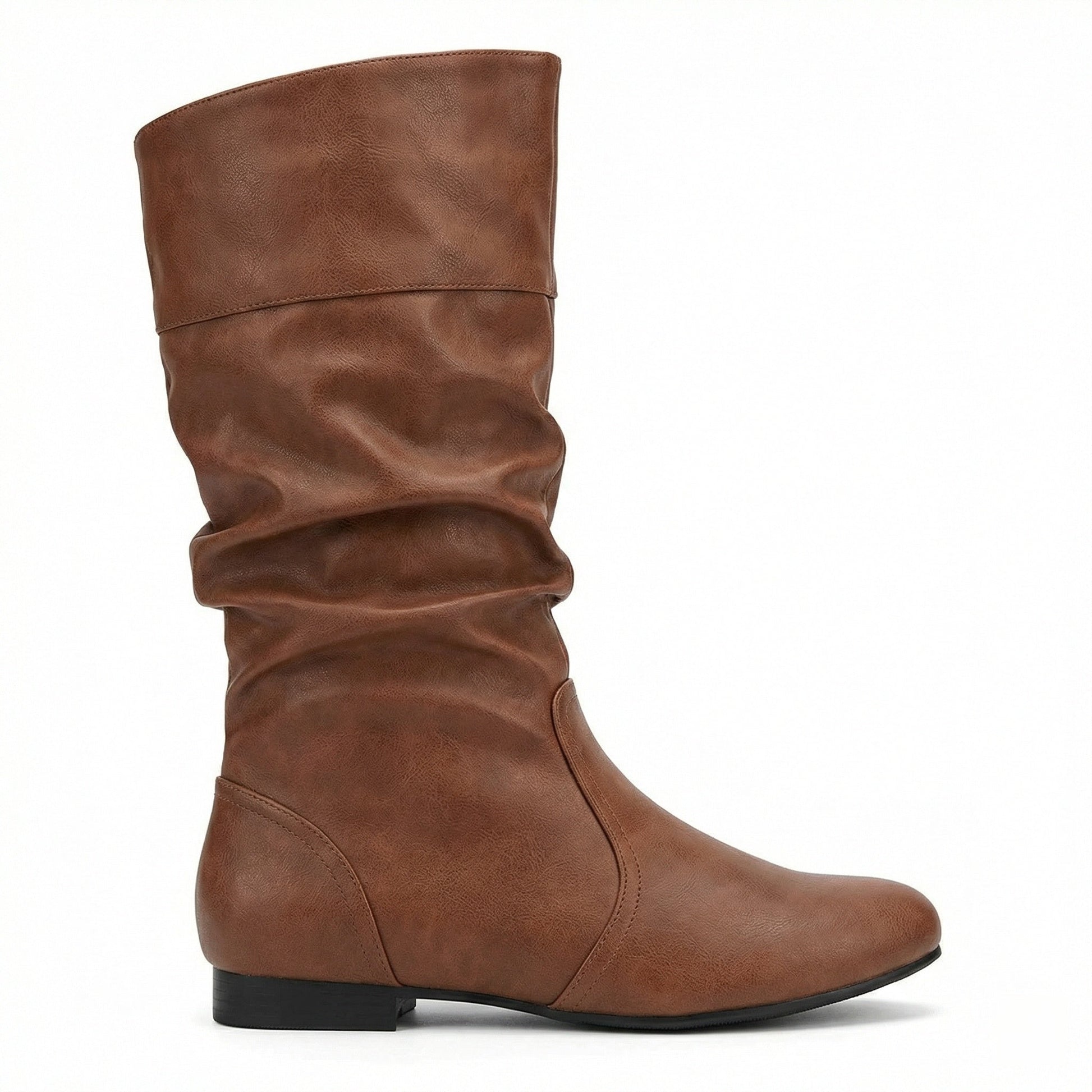 Norvielle Damen Flache Stiefel Bis Zum Knie - Norvielle
