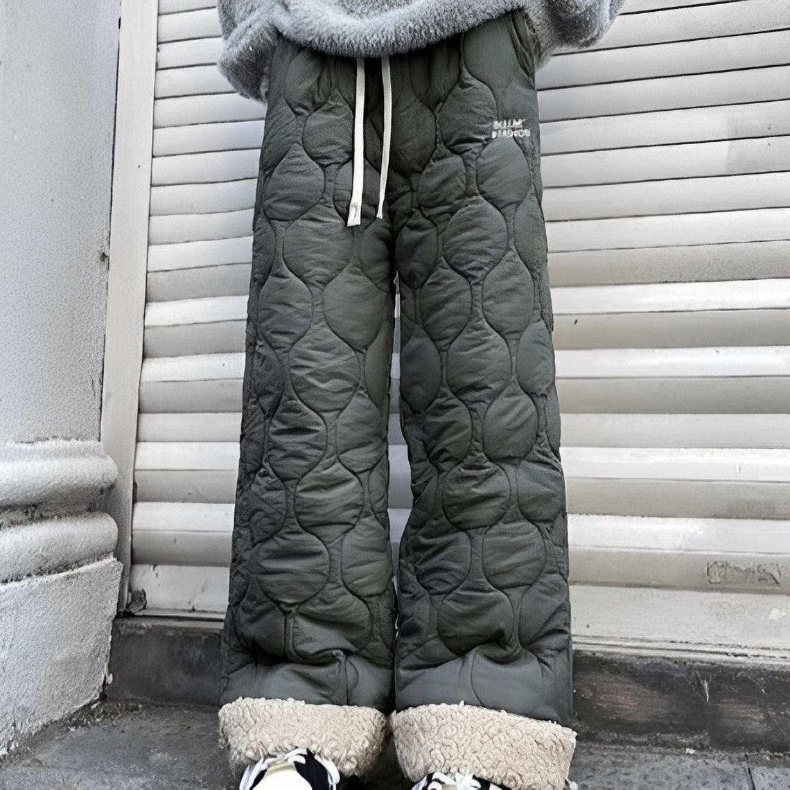 Herren Fleecehose Warm Wattiert Grau
