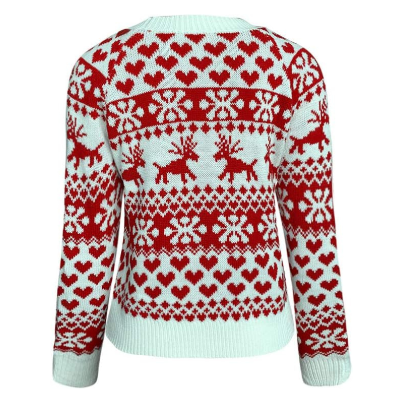 Rote Damen Strickpullover Weihnachten