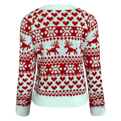 Rote Damen Strickpullover Weihnachten