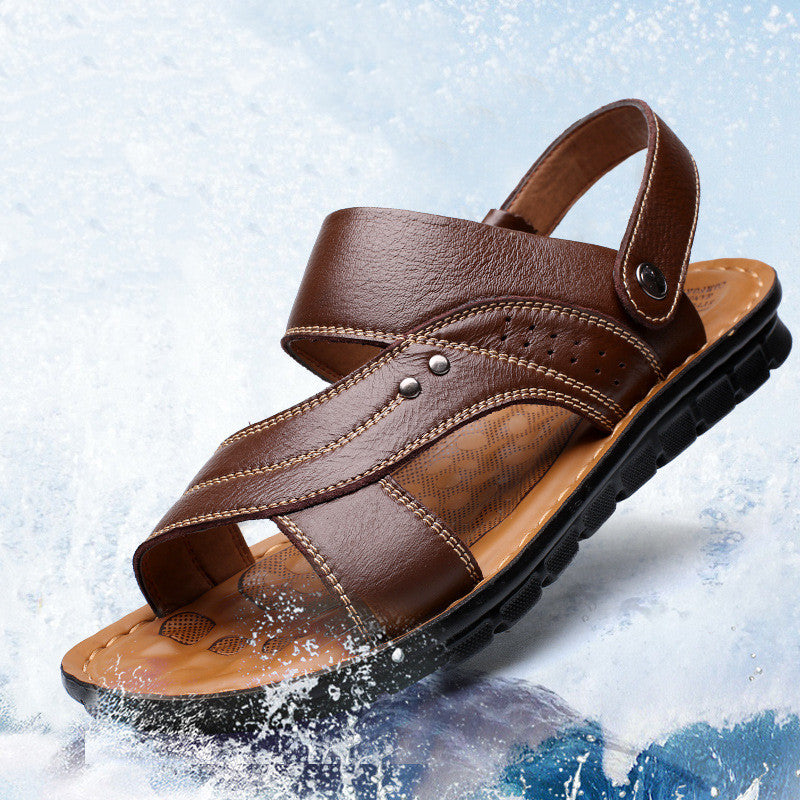 Herren Sandalen Riemen Leder