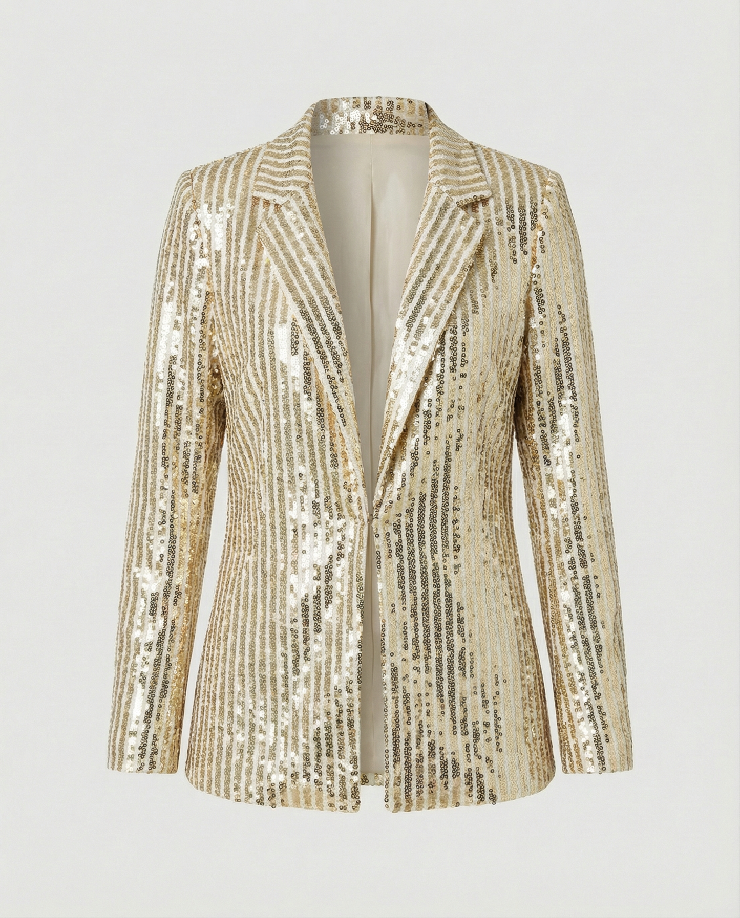 Damen Blazer Pailletten Glitter