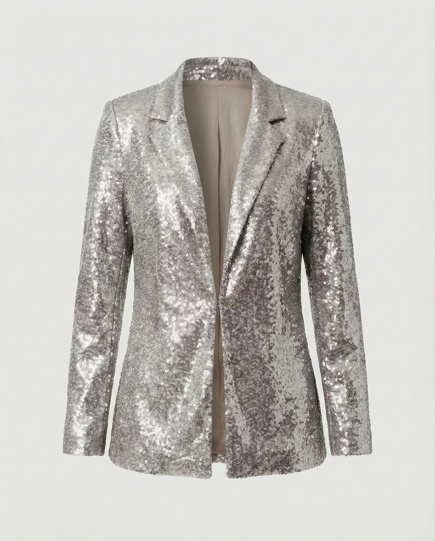 Damen Blazer Pailletten Glitter