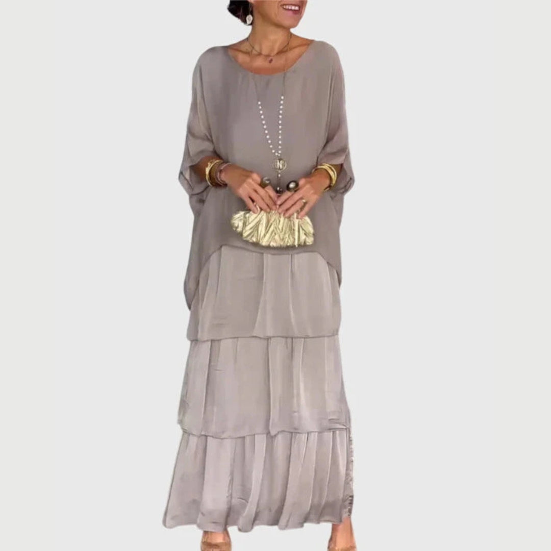 Damen Boho Maxikleid aus Shorts mit geschichteter Form