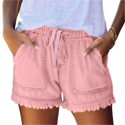 Norvielle Damen High-Waist Denim Shorts