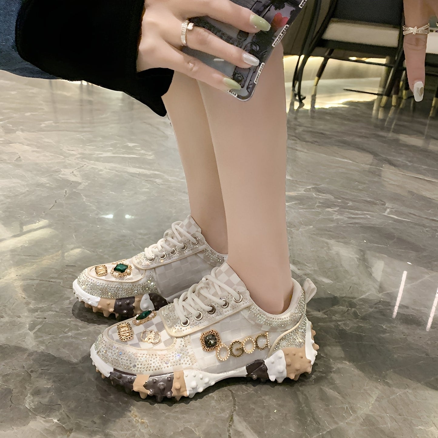 Damen Glitzerschuhe Bethan Stilvoll Glitzer