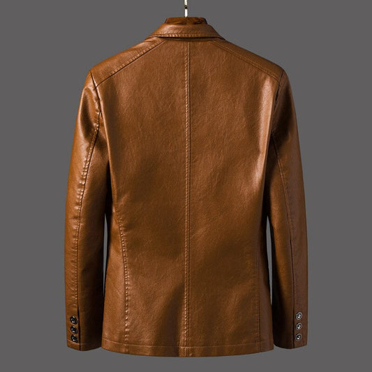 Norvielle Herren Lederjacke Modisch Schwarz - Norvielle