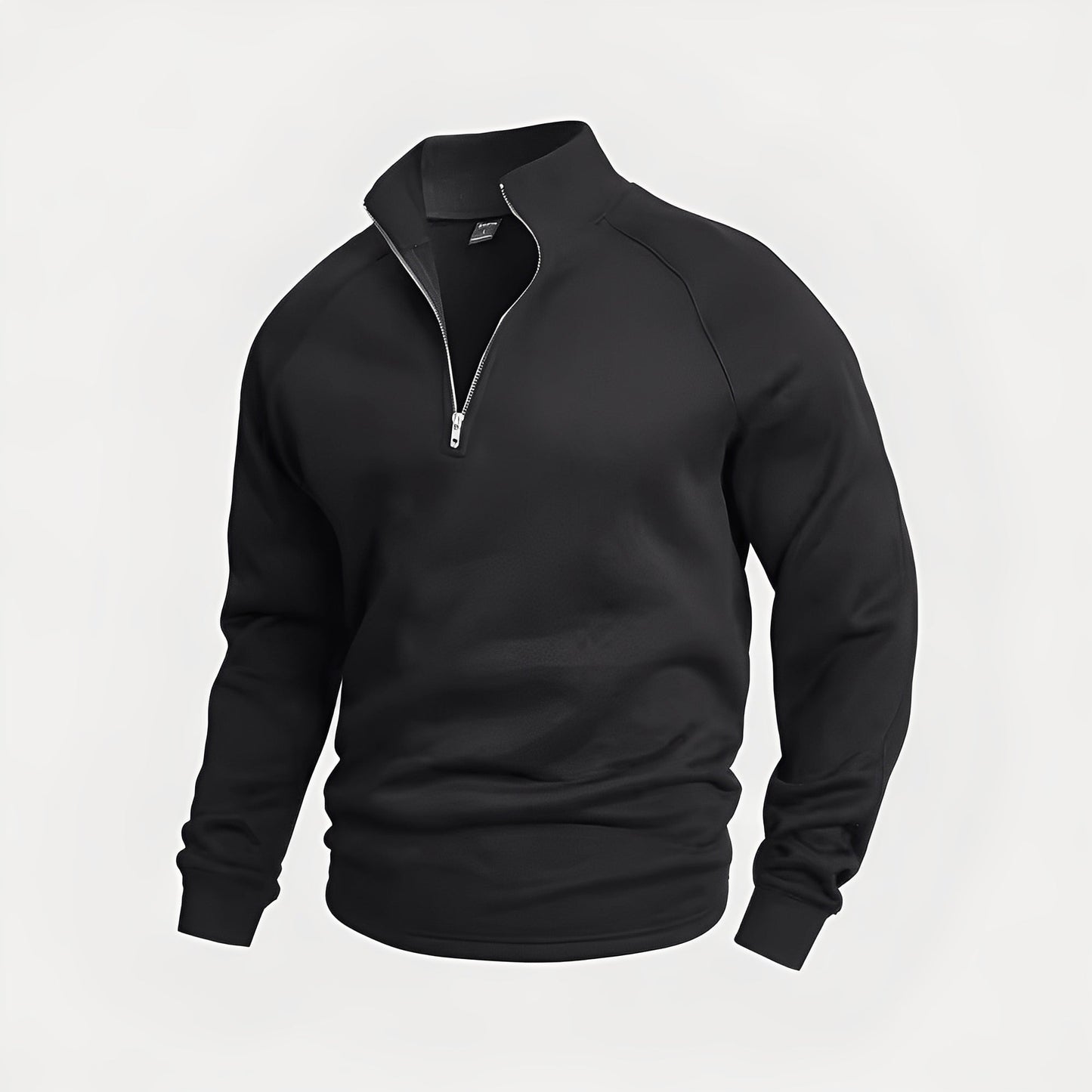 Herren Fleecepullover Reißverschluss Bequem Grau