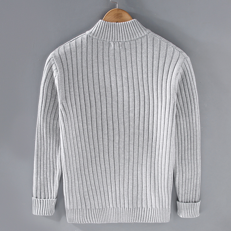 Herren Strickcardigan Reißverschluss Freizeit Grau