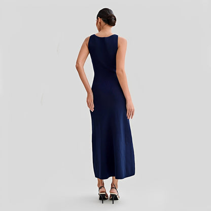 Damen Midikleid Lang Knöpfe Elegantes