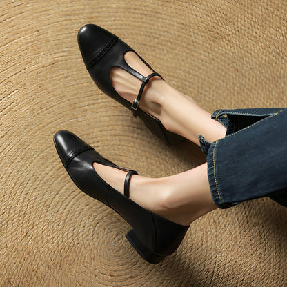 Bella Damen Ballerinas T-Schnalle Lässig
