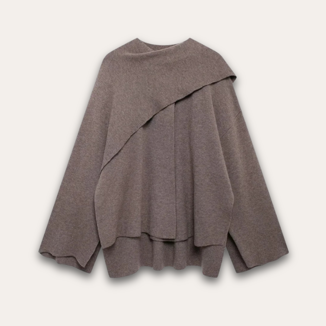 Norvielle Damen Poncho-Pullover Stilvoll