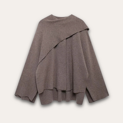 Norvielle Damen Poncho-Pullover Stilvoll