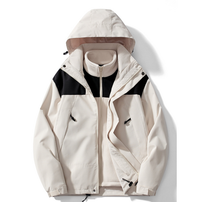 Herren Winterjacke 3-in-1 Fleece Mit Kapuze