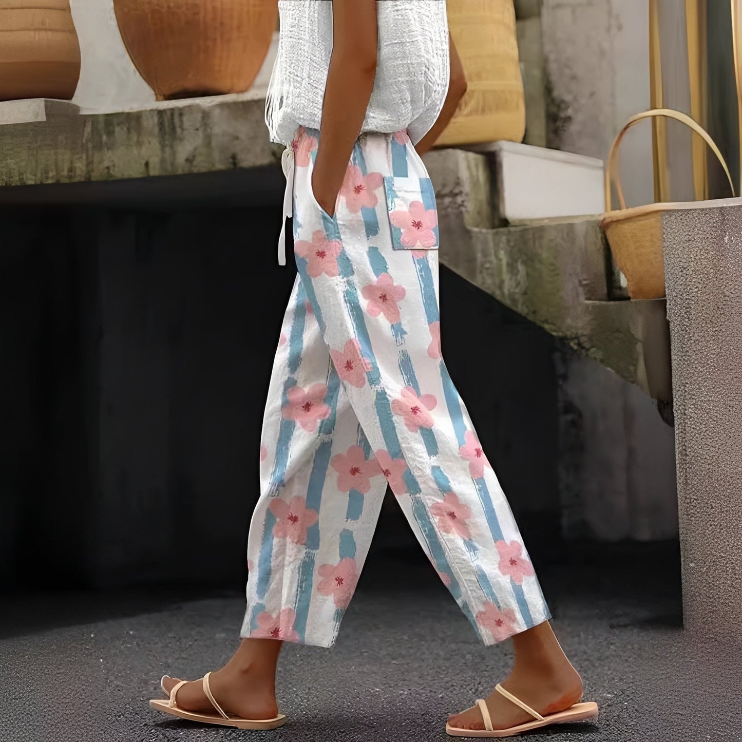 Damenhose mit Taschen Stilvoll Schwarz - Norvielle