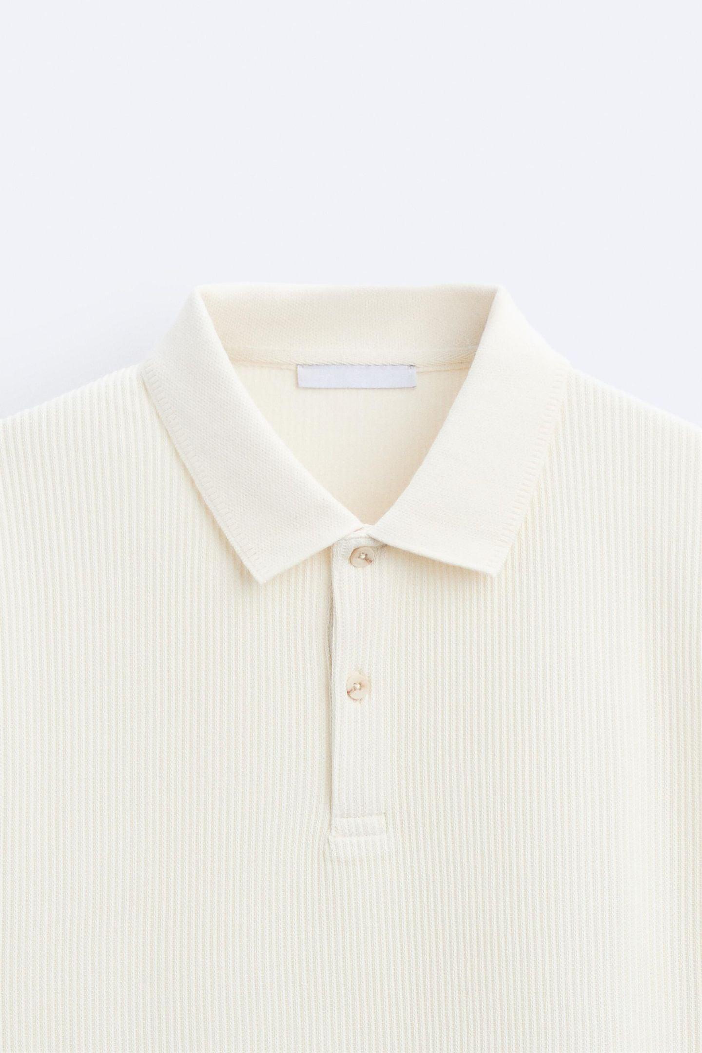 Herren Kurzarm-Polo Cremeweiß Baumwolle