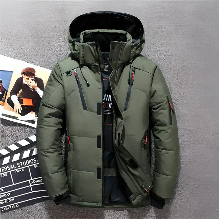 Herren Winterjacke Steppjacke Wattiert Kapuze