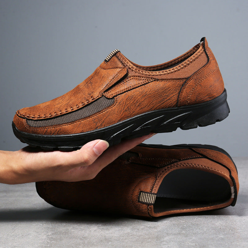 Herren Slipper Modern Leder Schwarz - Norvielle