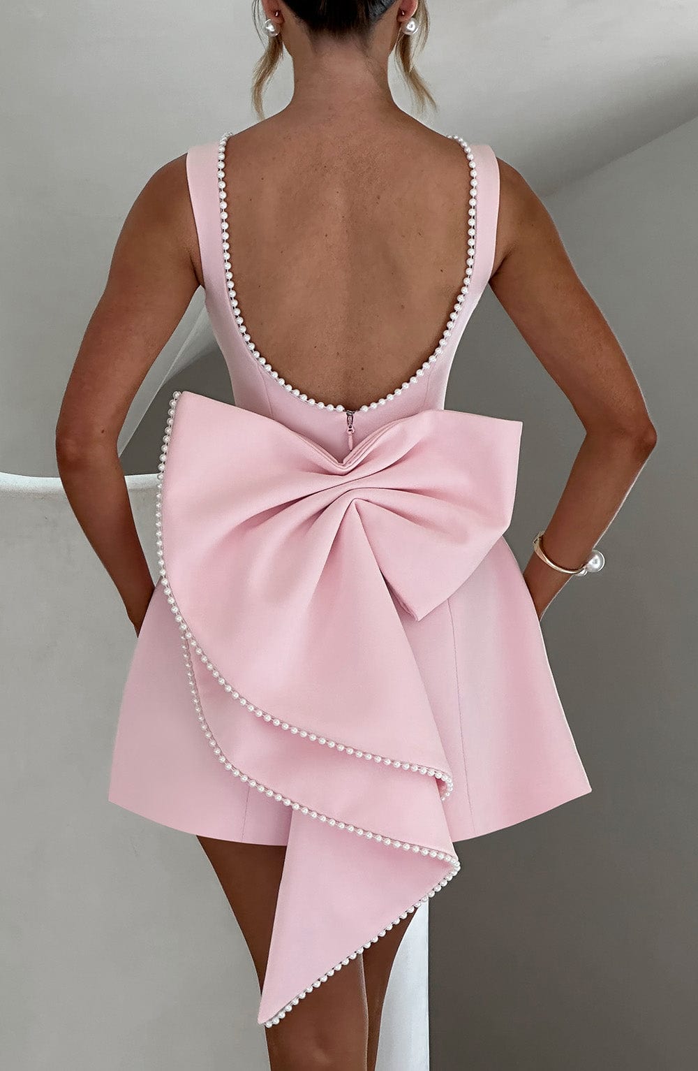 Damen Mini Kleid Strukturiert Hochzeitsgast