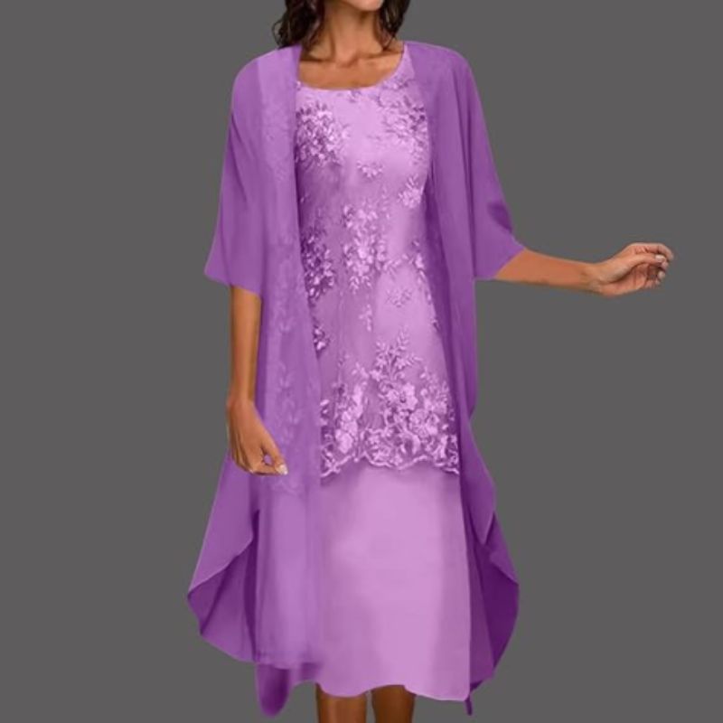 Damenkleid mit Überwurf Fließend Feminin
