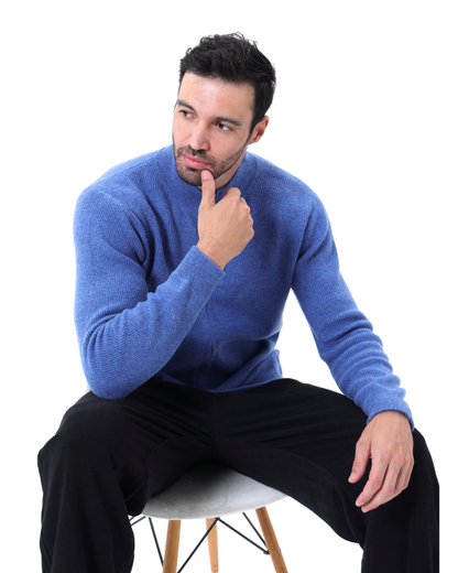 Herren Kaschmir Strickjacke Rippenstrick Reißverschluss