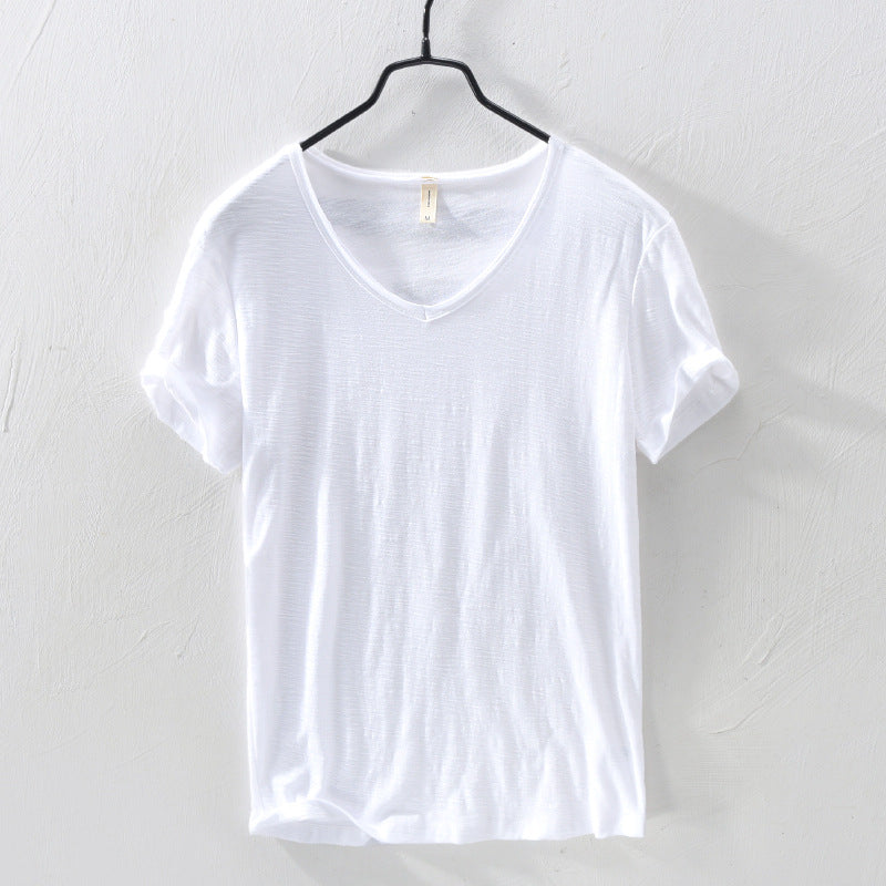 Damen Slim-Fit T-Shirt Lässig Baumwolle Weiß