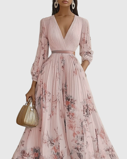 Isabella Damen Ärmelloses Blumenkleid Midi Geplissiert