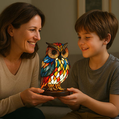 Handgefertigte Herzen-Lampe aus Glas mit warmem Licht Effekt