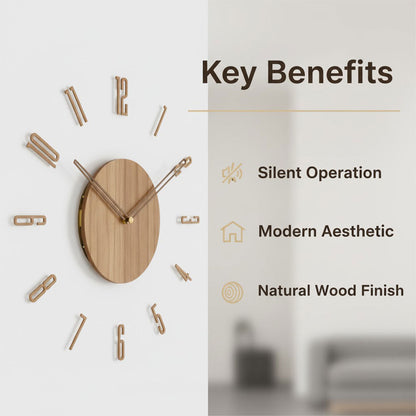 Holzwanduhr Minimalistisch Lautlos