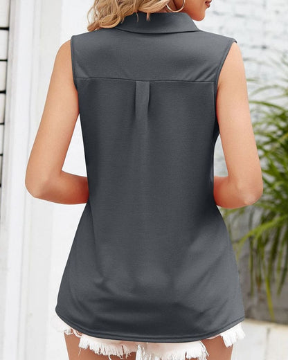 Leichte Damen Ärmellose Bluse