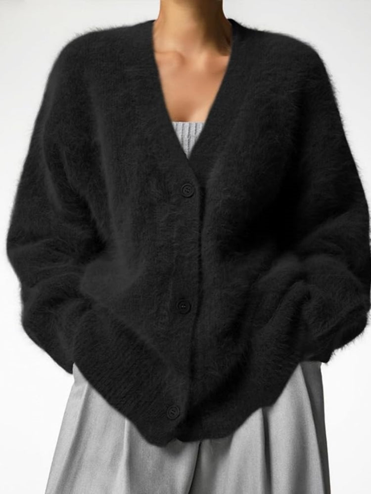 Veganer Strickcardigan Damen Längsärmig
