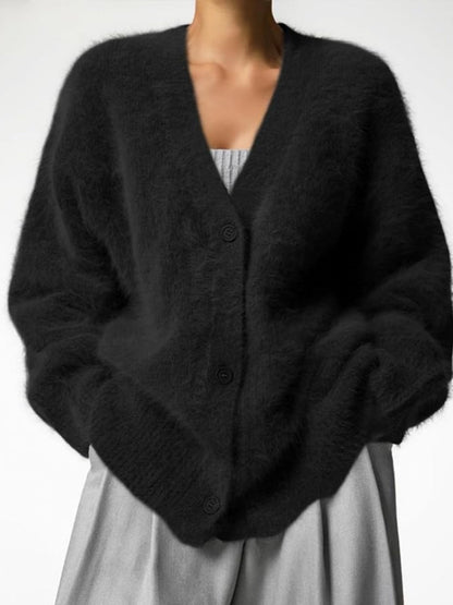 Veganer Strickcardigan Damen Längsärmig