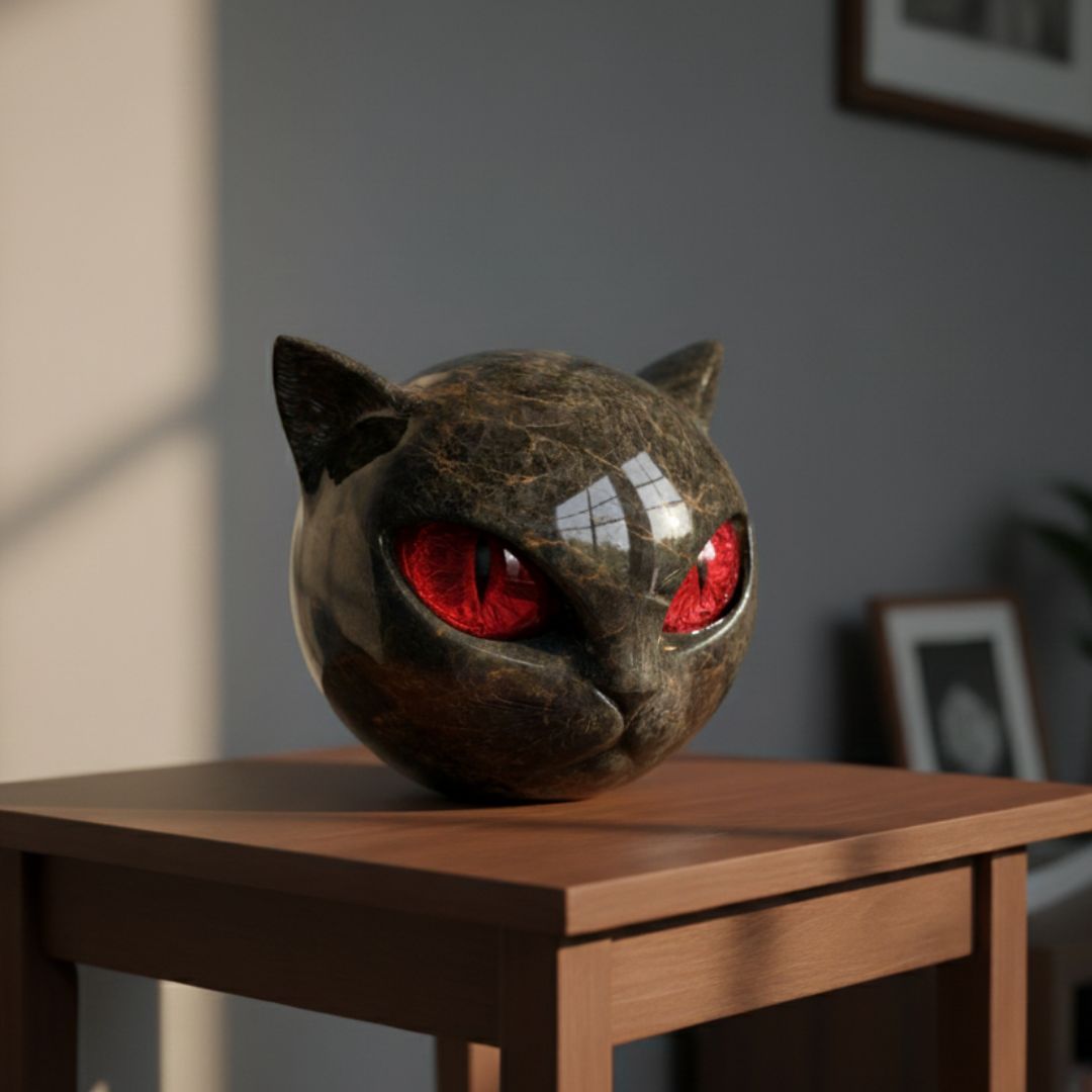 Mystica e Wächterkatze Steinfigur