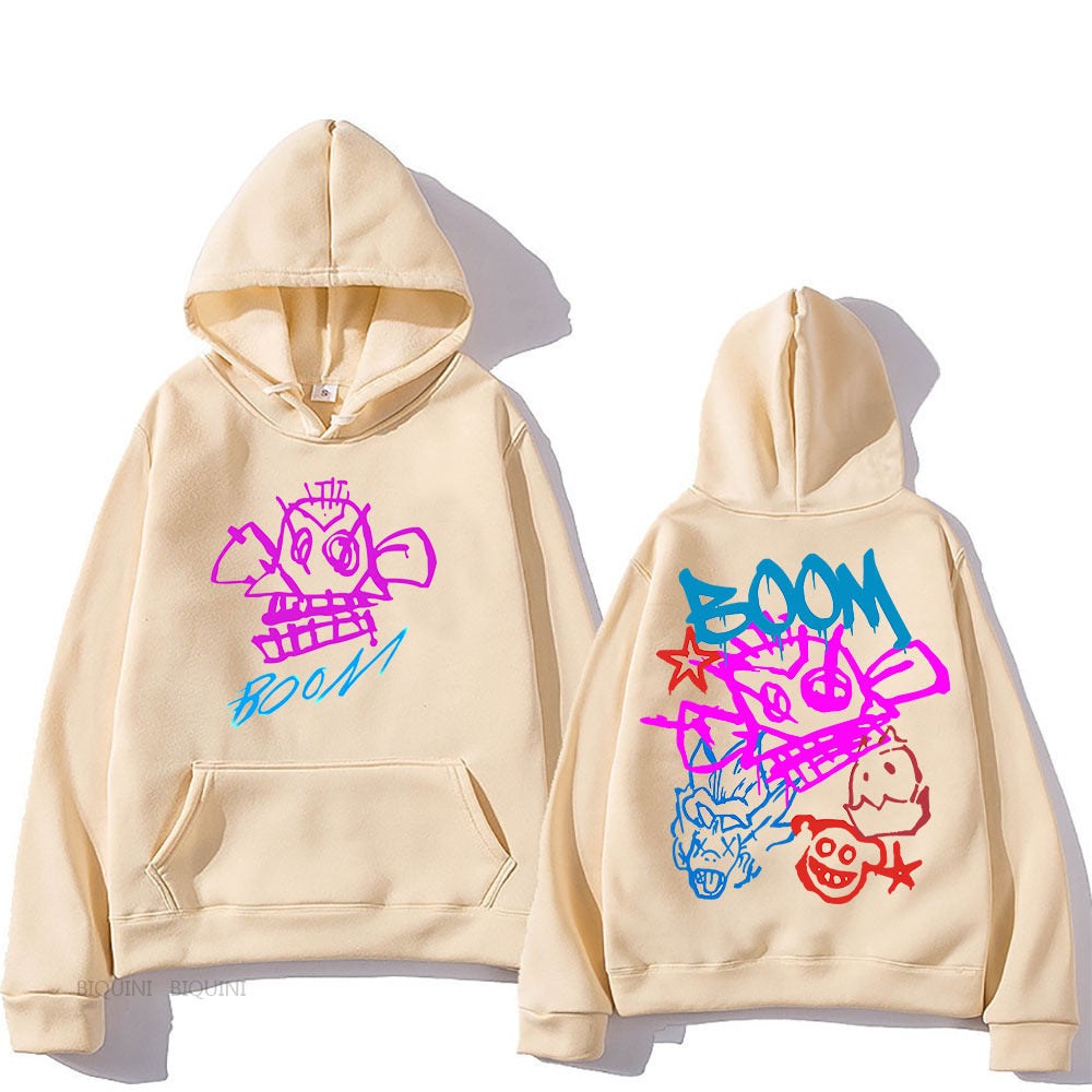 Norvielle Damen Langarm-Hoodie Cartoon-Motiv