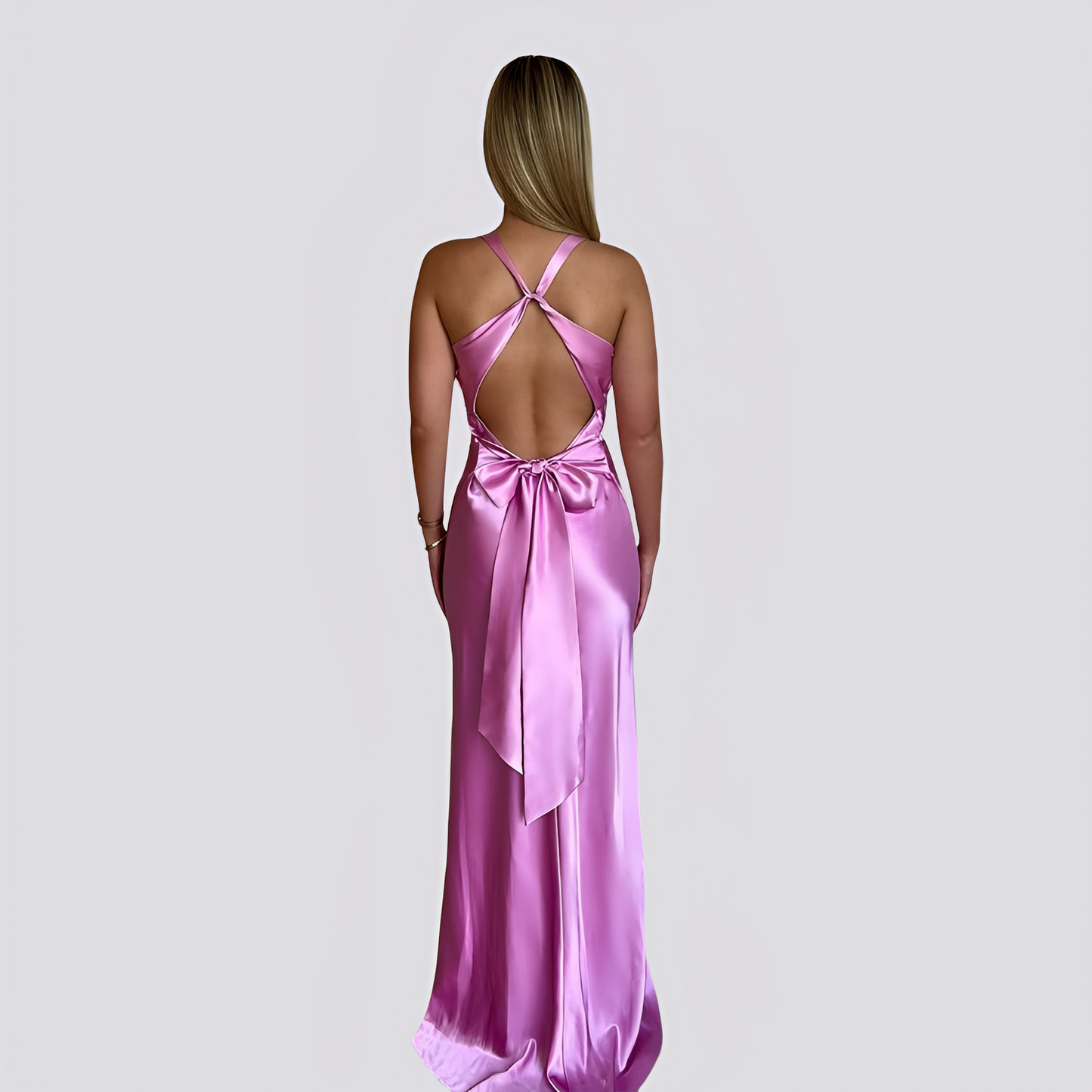 Damen Maxikleid V-Ausschnitt Elegantes Design