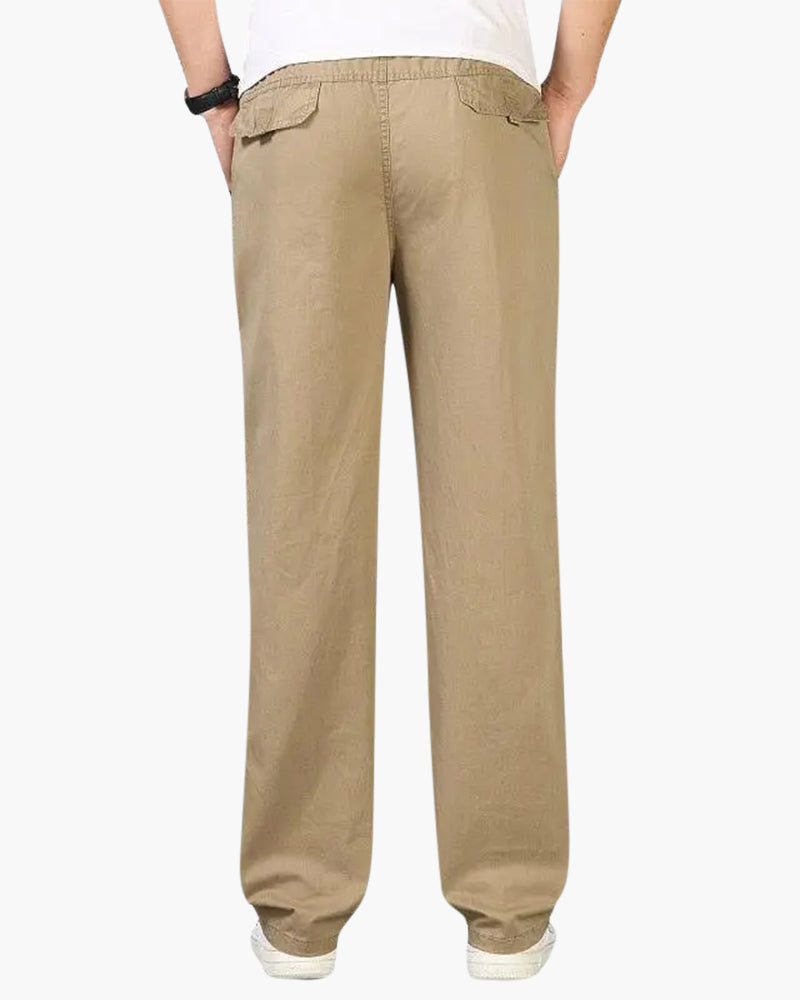 Herren Freizeithose Baumwolle Gerader Schnitt Elastikbund