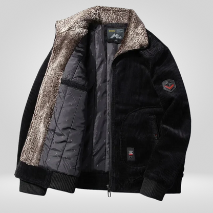 Herren Winterjacke Kragenbetont Wollig