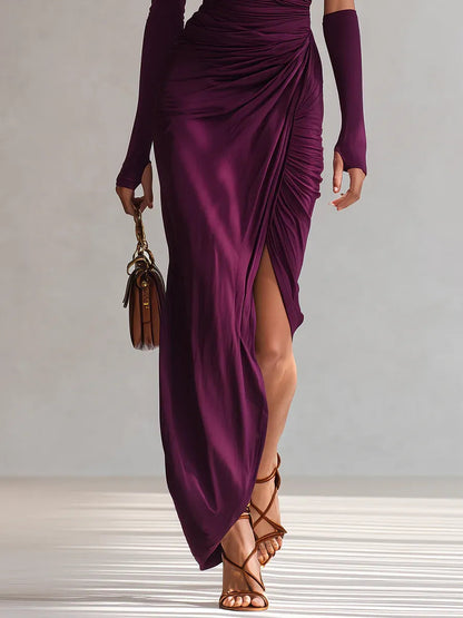 Seraphine Damen Asymmetrisches Maxikleid Strukturierte Drapierungen