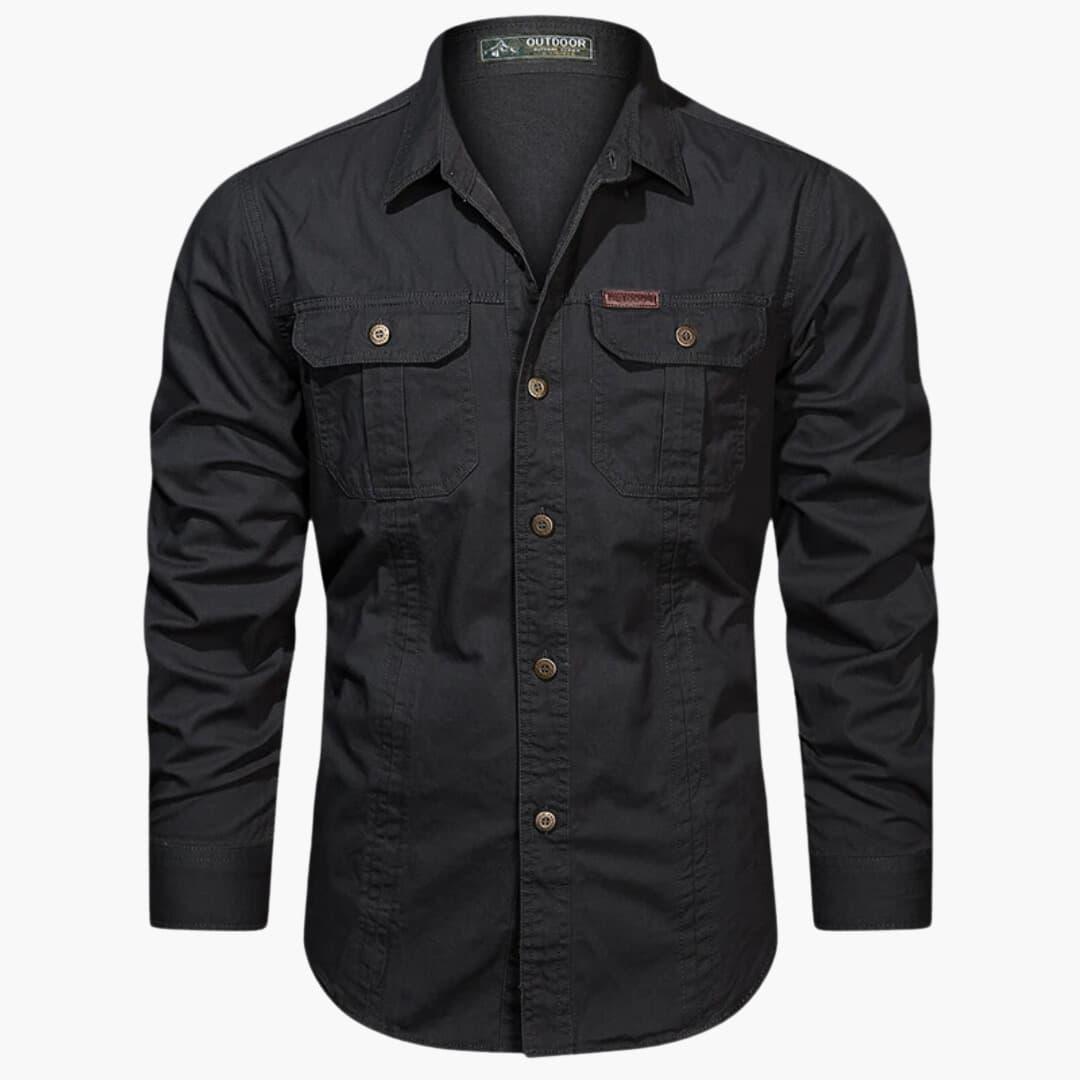 Herren Langarm-Cargo-Hemd
