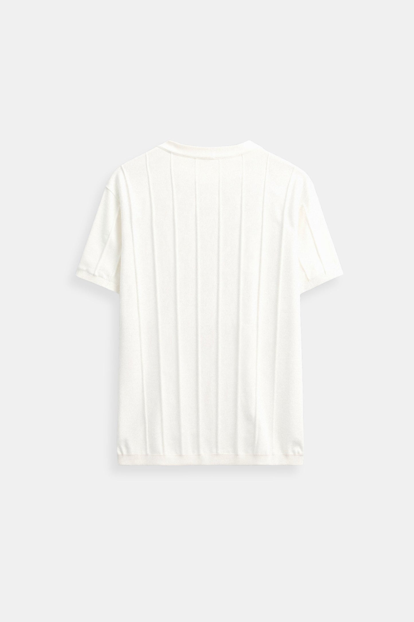 Herren Gestreiftes T-Shirt O-Hals Baumwolle Classic -Weiß