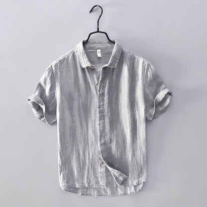 Kellvin Herren Sommerhemd Vintage-Style Baumwolle Weiß