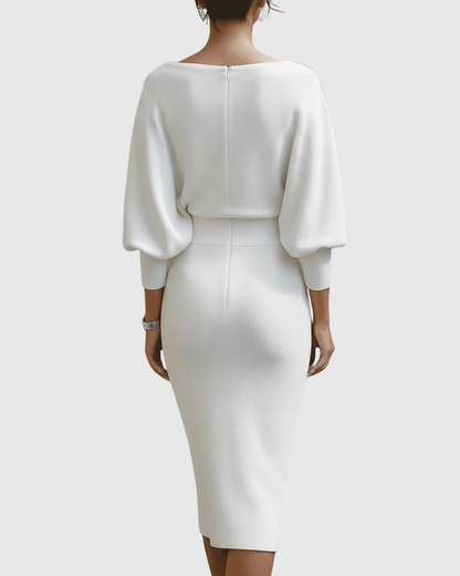 Elegantes Damen Midikleid mit Drapierung