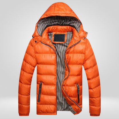 Herren Wintermantel Gepolstert Kapuzenform
