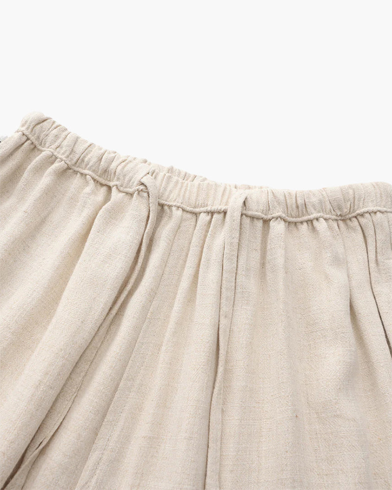 Herren Leinenhose Slim Fit Leicht Beige