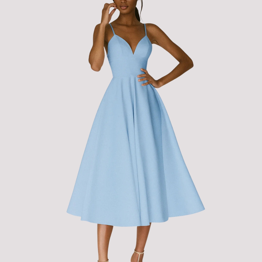 Regine Damen Trägerkleid Midi Hochzeitsgastkleid