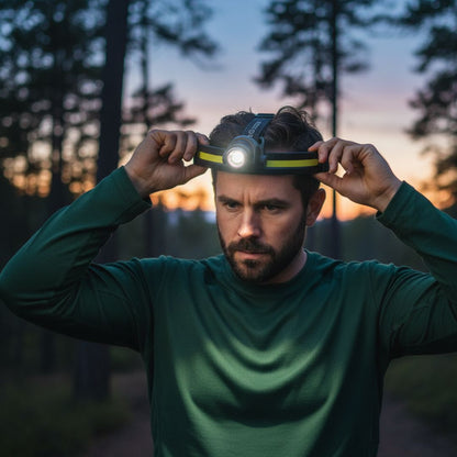 Stirnlampe 1000 Lumen mit rotem Lichtmodus